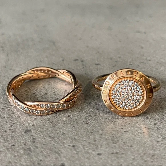 PANDORA SET OF 2 RINGS - Picture 2 of 5